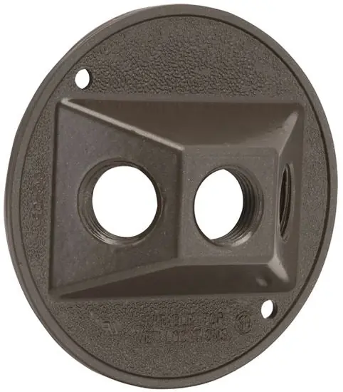 Raco 5197-2 Powder Coated Die Cast 3-Gang Three Threaded Outlets Cluster Cover 4-1/8 Inch Bronze