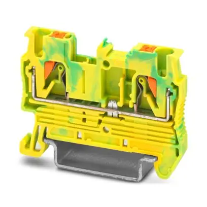 Phoenix Contact 3209536 Ground Terminal Block Push In Connection 26-12 AWG 5.2mm W Green/Yellow