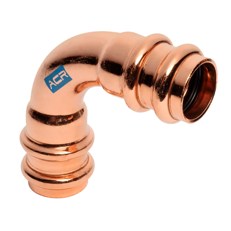 Mueller RP02722 ACR Press Copper 90 Elbow, 0.087 x 5/8 OD (P x P) Long Radius
