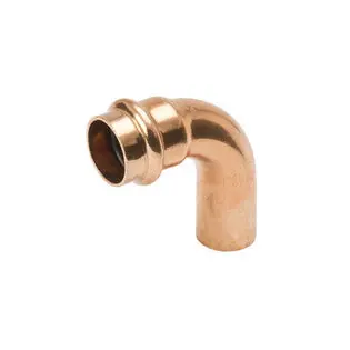 Mueller PF01654 Streamline PRS Copper Press Street Elbow, 90 Degrees, Short Radius, P x FTG, 3/4 x 3/4