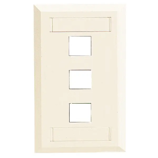 Hubbell IFP13OW Single-Gang Keystone Wall Plate, 3-Port, Office White