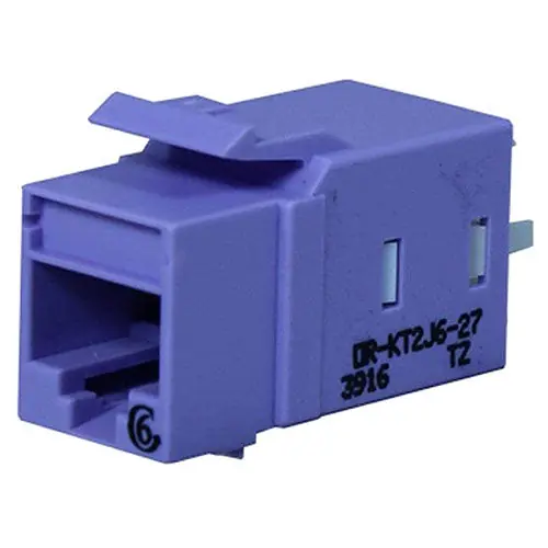 Ortronics KT2J6-27 1 Port Keystone Jack Cat 6 180 Degree Exit T568A/B Purple
