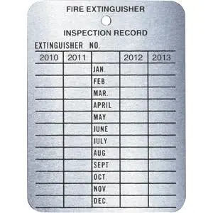 Fire Extinguisher Accessories MYTAGBR Metal 4-Year Inspection Tag