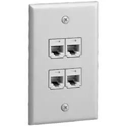 Panduit CFP4IW CFP4IW PAN Classic Flat Vertical Faceplate 1 Gangs 4 Ports Mini-Com® Module