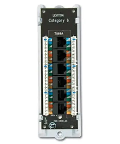 Leviton 47611-C6B 6-Port CAT6 Network Patch Panel