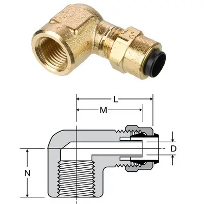 Legris 170P-6-4 Female Elbow