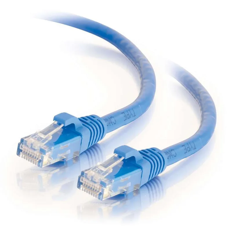 Quiktron 576-110-001 CBL ASSY 24-4PR STRANDED CAT6 CM RJ45/RJ45 1FT W/BOOT BLUE VALUE SERIES