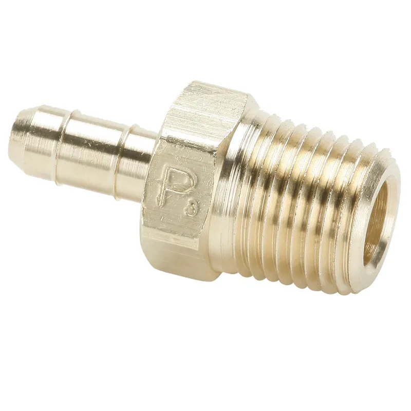 Parker 28-4-4 Pneumatic Hose Barbs, 1/4 in, Barb, Brass, Domestic