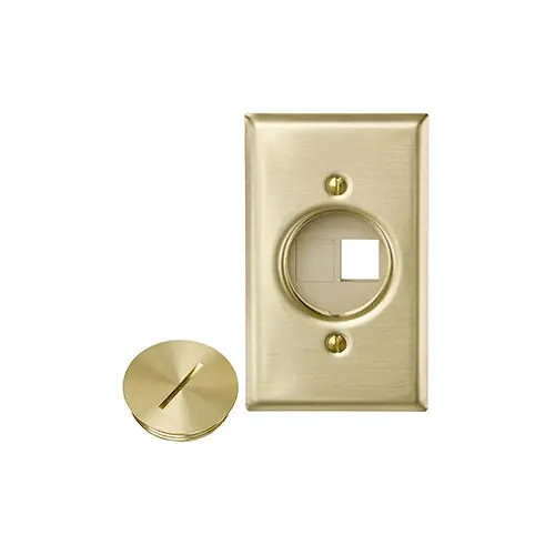 Leviton 41652 Quickport Floor Jack Assembly, Blank x Blank Assembly Includes Wallplate, Insert, Blanks, And Screw Cap