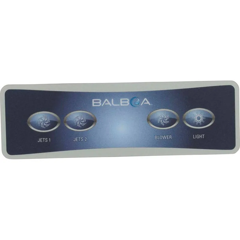 HYDROQUIP 80-10559 Overlay Hydro-Quip Platinum B Aux Ctrl 4 Button P1 P2 Bl Lt