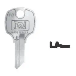 National Cabinet Lock D8783 Lock Key Blank, Pass Key, D, 5-Disc Tumbler, Brass