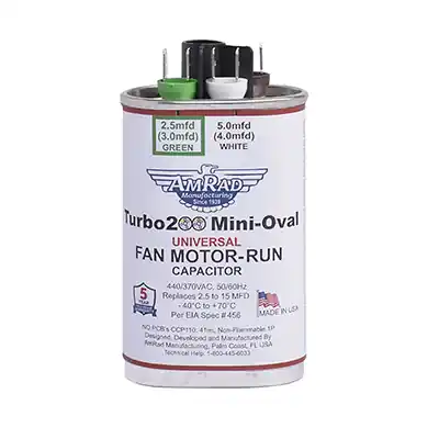 MARS PD439104 (12500) Turbo 200 Mini Oval Universal Motor Run Capacitor 440V 2.5/5/7.5 MFD