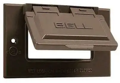 Raco 5101-2 Powder Coated Aluminum 1-Gang Horizontal Flip Cover 4.563 Inch x 2.813 Inch x 0.75 Inch