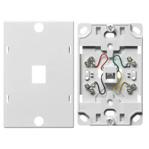 Hubbell Premise Wiring NS722W NetSELECT Telephone Wall Jack 1-Gang White