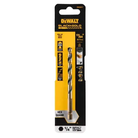 DeWalt DWA5017 17/64IN Black And Gold IR Drill Bit