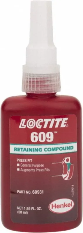 Loctite 135512 Moderate Strength Retaining Compound, 50mL Bottle, Green, LOC-609