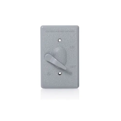 Leviton WM1S-GY 1-Gang Weatherproof Cover for Toggle Switches with Weatherproof Gasket