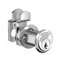 NATIONAL CABINET LOCK C8106-915-26D Drawer Cam Lock, Pin Tumbler, 90 Degree Cam Turn, Flush Mount, 1-7/16 Length Cylinder, Dull Chrome, With (2) 915 Removable Key in Locked/Unlocked Position