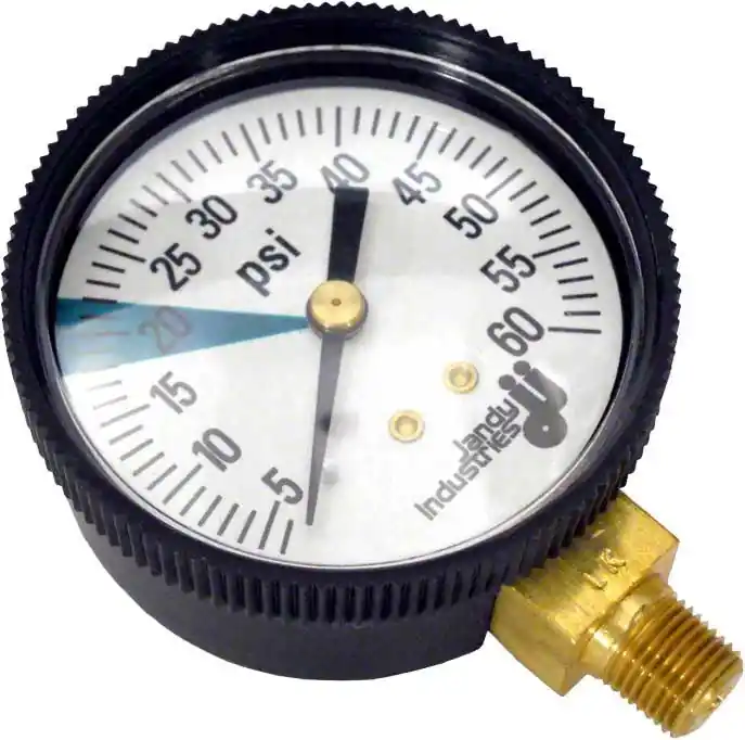 Jandy R0377700 Pressure Gauge, Zodiac Ray-Vac/DM Hose, 60 psi, Bottom Mount