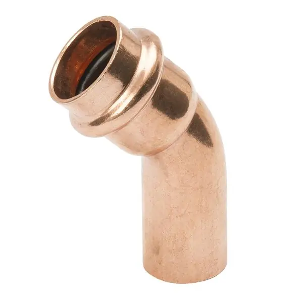 Mueller PF03334 Streamline PRS Copper Press Street Elbow, 45 Deg, P x FTG, 3/4 x 3/4