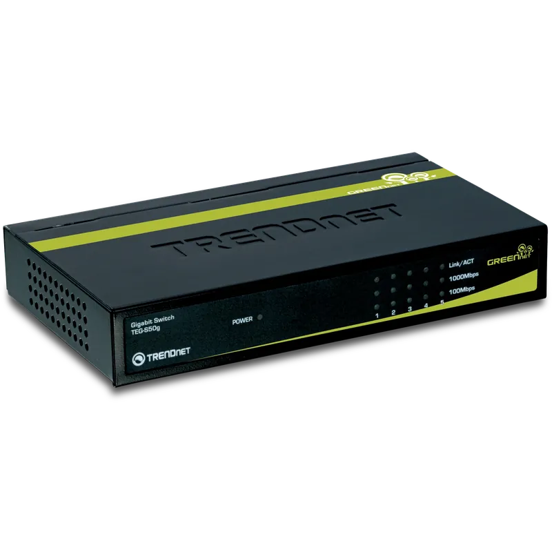 TRENDnet TEG-S50G 5-Port Gigabit GREENnet Switch, 10Gbps