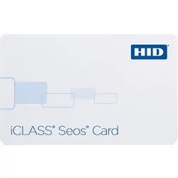 HID GLOBAL 5006PGGMN iCLASS Seos Card, 8kB, Prog w/ SIO, Front: White w/ Gloss Finish, Back: White w/ Gloss Finish, Seq Match Encoded/Print