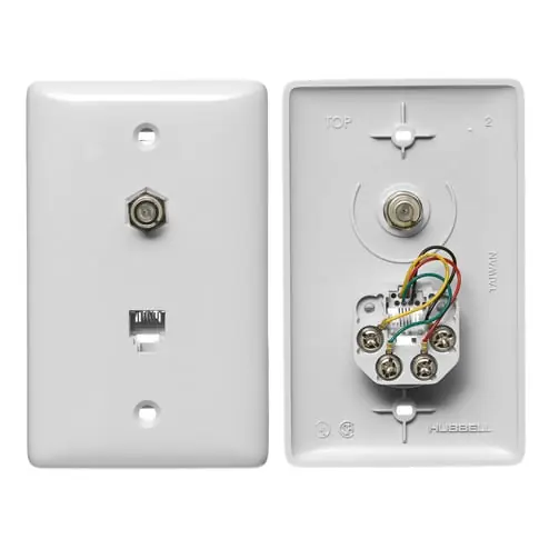 Hubbell Premise Wiring NS747W NetSELECT® Molded-In Plate White