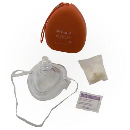 KEMP USA 10-502 CPR Mask with 02 Inlet in Hard Case