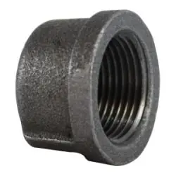 Midland Industries 65472 Black Malleable 150 lb. Cap 3/8 IPF