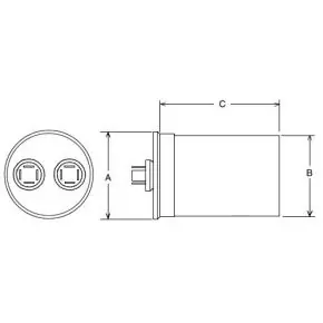 Rheem 43-101666-76 Capacitor 80/440 Single Round For RA15AZ/RA16AZ Air Conditioners and RP16AZ Heat Pumps