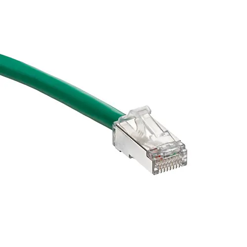 LEVITON 6AS10-5G Cat 6A SlimLine Boot Patch Cord, 5 ft, Green