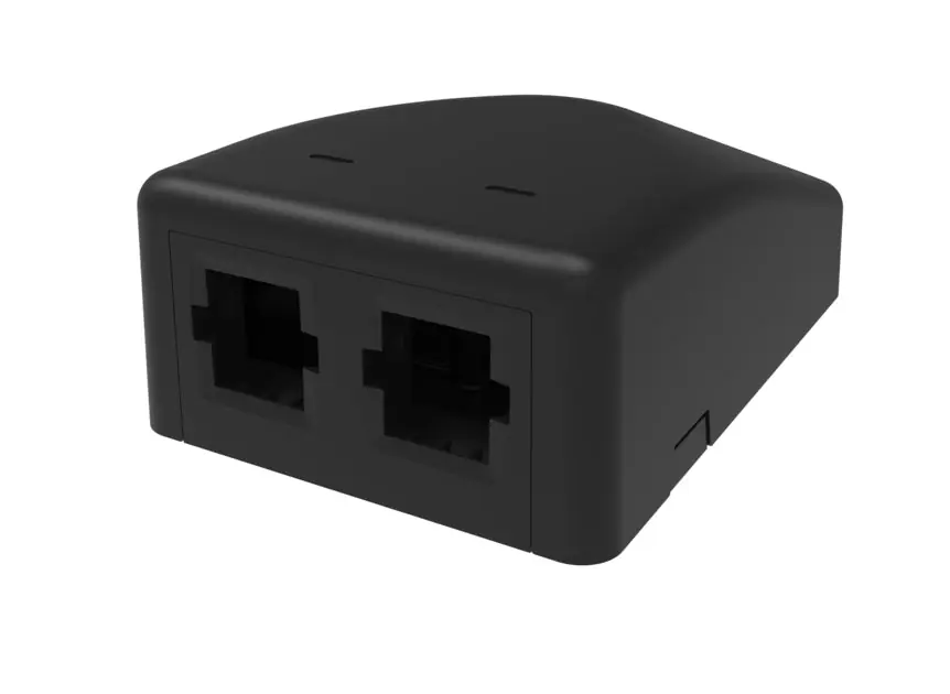 COMMSCOPE ENTERPRISE SOLUTIONS 760246268 SURFACE MOUNT BOX, UNIVERSAL, TWO PORTS, BLACK SMB-2P-003