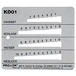 PRO-LOK KD01 Key Decoder, Stainless Steel, For Kwikset, Schlage, Weiser and Weslock