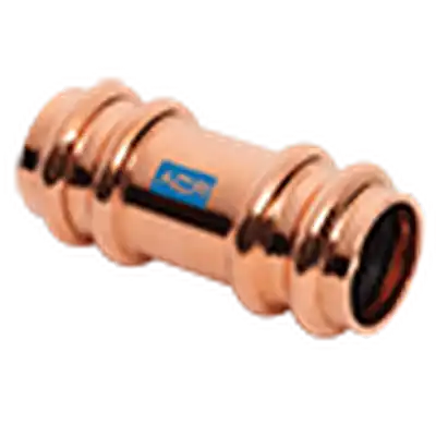 Mueller RP10144 ACR Press Copper Coupling, 0.08 x 1/2 OD (P x P) Staked Stop