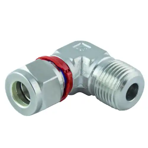 Mako Products SMEI-6-6N 3/8 T x 3/8 M NPT 90deg Male Elbow Connector 2 Ferrule
