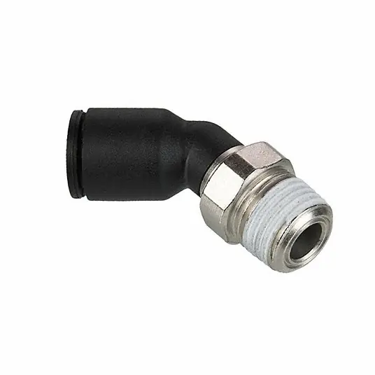 Legris 31131021 Push to Connect Fitting 45 Degree 10 mm O.D. Tubing 1/2 Male BSPT