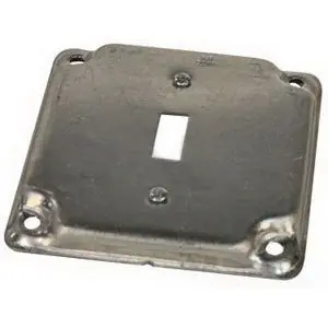 Mars 84965 Square Outlet Box Cover 4 Inch L x 4 Inch W Steel 1 Outlet