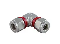 MAKO PRODUCTS SUEI-4 1/4 T x 1/4 T - 90DEG UNION ELBOW - 2 FERRULE - 316 SS - SUPERLOK TUBE COMPRESSION FITTING - DOUBLE FERRULE