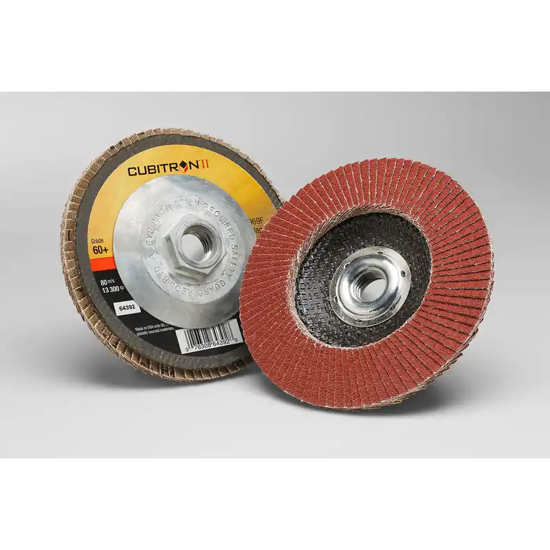 3M 7100104904 Cubitron II 969F Flap Disc 4 in dia 60+ Grit 5/8 in arbor 15000 RPM