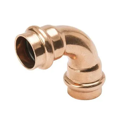 Mueller PF01634 Streamline PRS PF 01634 SR Copper-Press Fittings 90 deg SR Copper Elbow P x P 3/4 in x 3/4 in