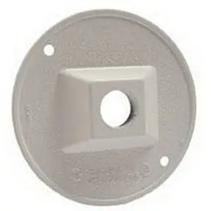 Raco 5193-1 Powder Coated Die Cast 1-Gang One Threaded Outlets Cluster Cover 4-1/8 Inch White