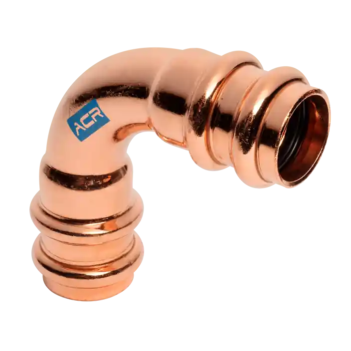 Mueller RP02747 ACR Press Copper 90 Elbow, 1.30 x 1-1/8 OD (P x P) Long Radius