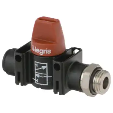 Legris 79140610 3/2 Vented Male BSP Parallel Thread & Push-to-Connect Mini Ball Valve