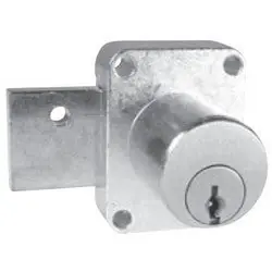 NATIONAL CABINET LOCK C8173-107-26D Door Lock, Pin Tumbler, 7/8 Length Cylinder, 3/4 Deadbolt Travel, Dull Chrome, With (2) 107 Removable Key in Locked/Unlocked Key