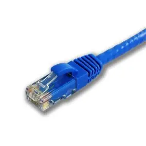 Quiktron 570-110-003 CBL ASSY 24-4PR STRANDED CAT5E CM RJ45/RJ45 3FT W/BOOT BLUE VALUE SERIES