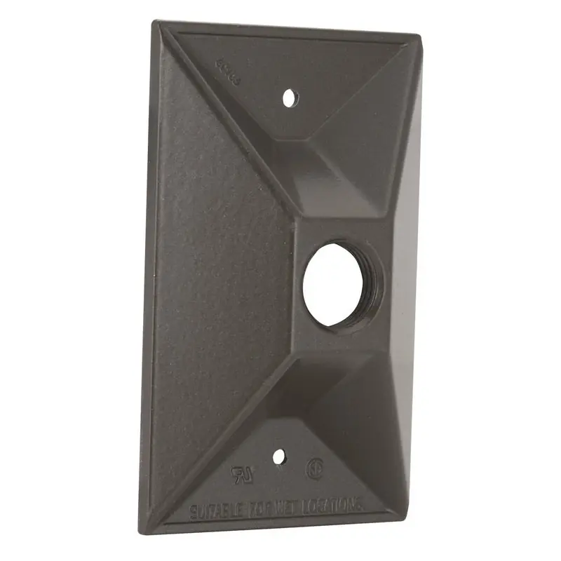 Raco 5186-2 Bronze Powder Coated Die Cast Aluminum 1-Gang 1-Threaded Outlet Raised Weatherproof Cluster Cover 2-27/32 Inch x 4-19/32 Inch