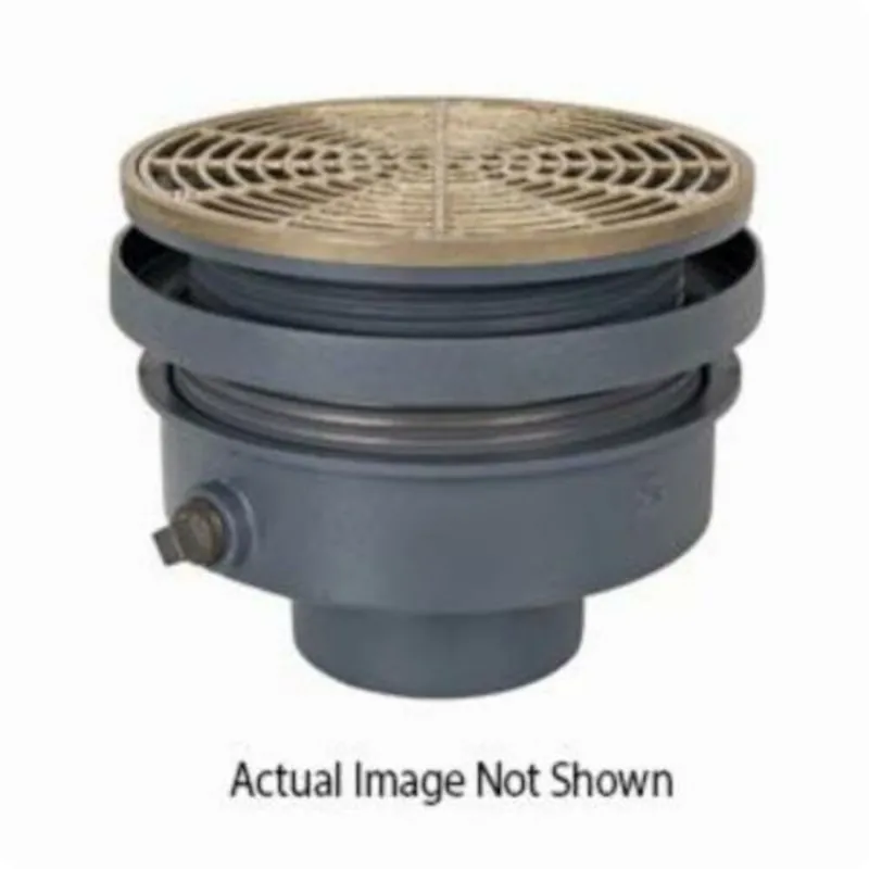 Tomahawk 832-6DNR Adjustable Floor Drain Complete Assembly With Ring and Strainer, 6 in Outlet, Ductile Iron Drain