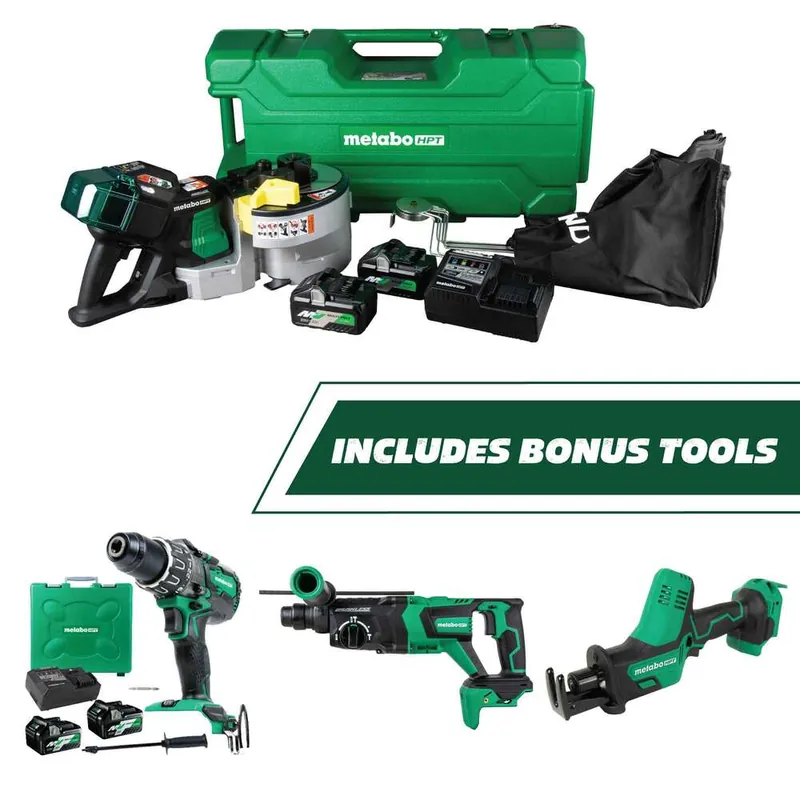 Metabo HPT KITVB36DH36M 36V Multivolt Portable Rebar Bender/Cutter 4.0Ah X 2 W/ Bonus Tools Inside