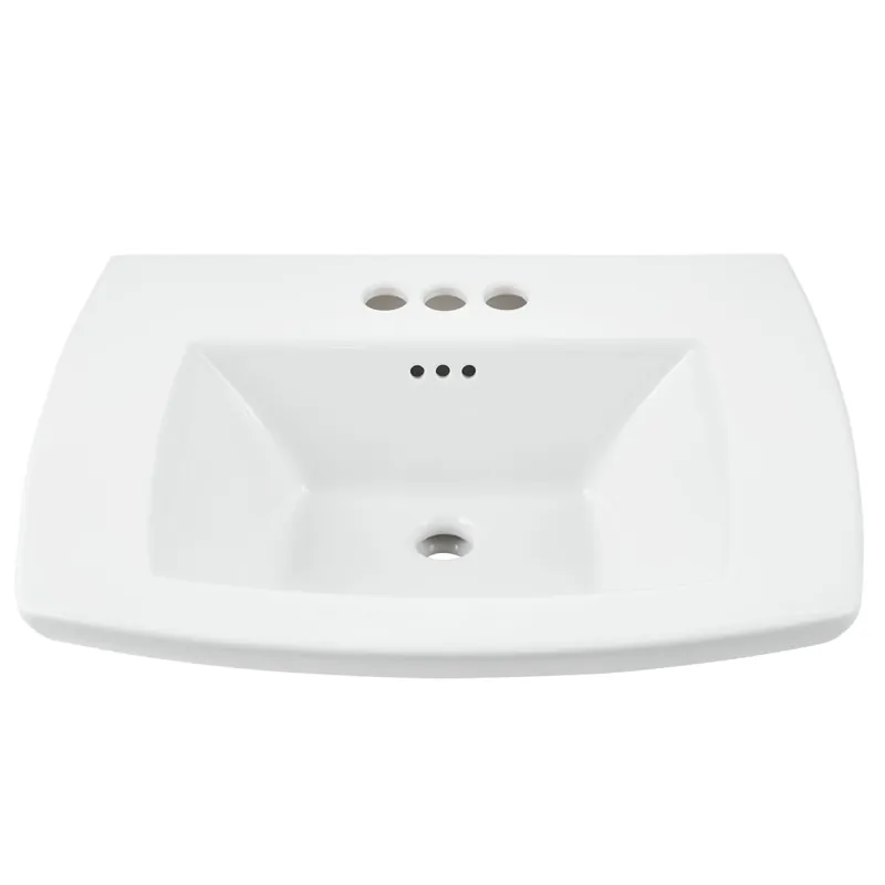 American Standard 0445004.020 Edgemere 25 x 19-1/2 in Rectangular Pedestal Bathroom Sink in White