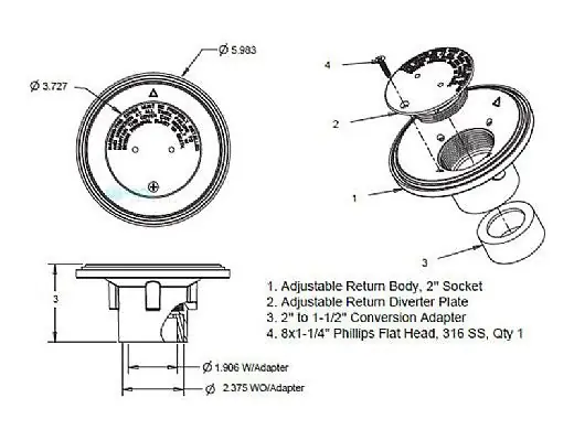 AquaStar DIV0105 Floor Return Diverter Plate